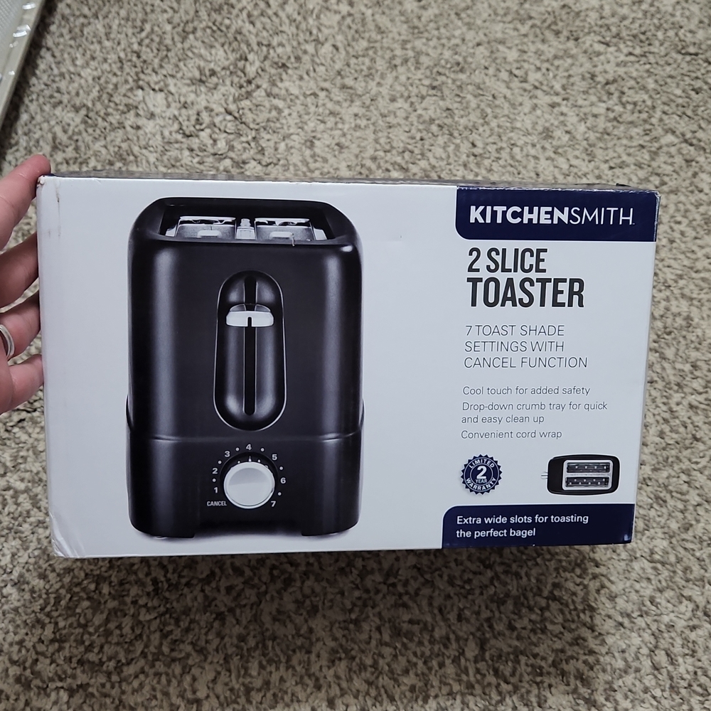 Kitchen Smith black 2 slice toaster.
